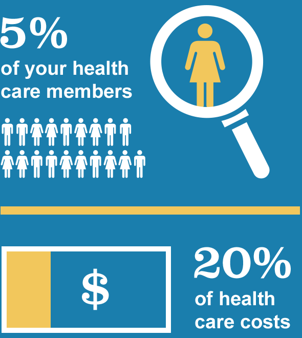 Infographic - a hidden 5% of your health care members account for 20% of health care costs